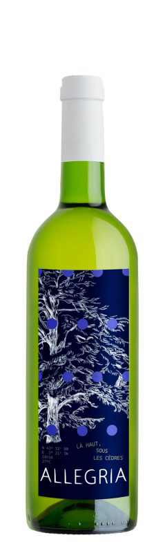Bouteille Là Haut sous les Cèdres, Blanc de Noirs, alc. 11% — Allegria