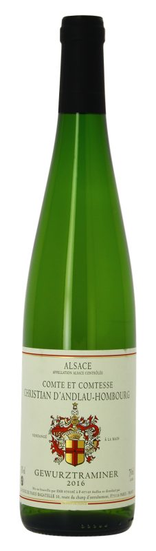 Bouteille Gewurztraminer 2016 — Comte et Comtesse Christian d'Andlau-Hombourg